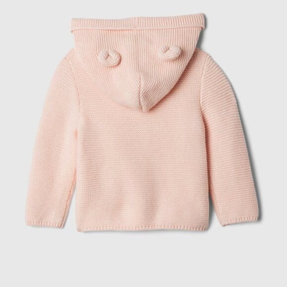GAP BABY GAP Hooded Garter Knit Sweater w/ Pockets | Milkshake Pink | 3-6 months - Picture 2 of 12
